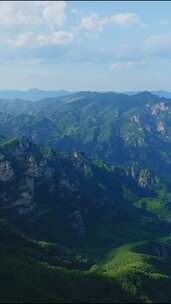 航拍太行山夏天高山草原