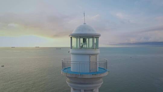 海南瞭望塔灯塔日落唯美海边风景宣传片