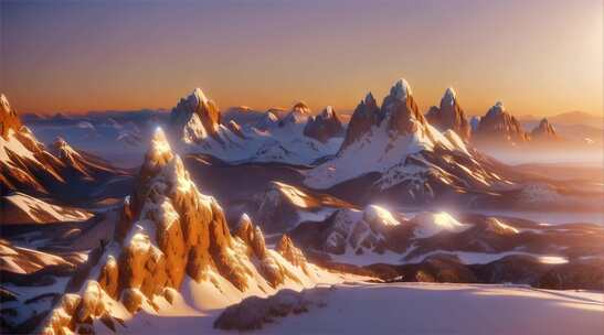 AIGC素材 雪山山峰之巅山脉风景