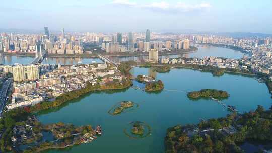 惠州西湖高空前推大景视频素材模板下载