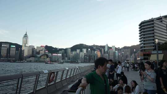 香港维多利亚港风光延时 维港游船 城市景观