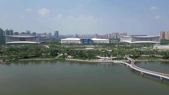 西安浐灞国际会展中心地标航拍