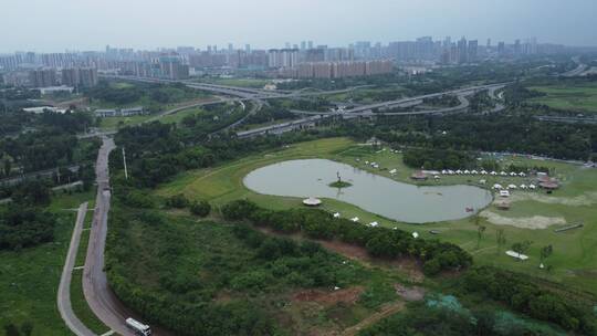 4K成都锦江区三圣乡湿地公园航拍5（直出）