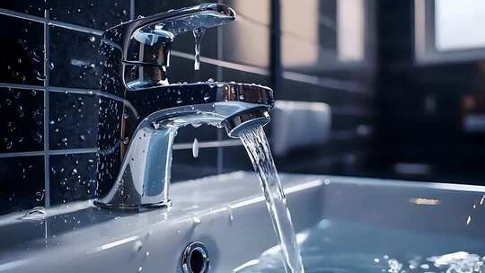 水龙头流水特写