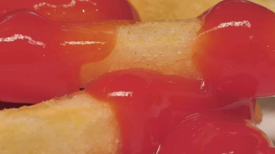 薯条配番茄酱