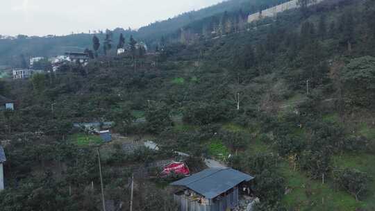 航拍山村乡村羌族少数民族山寨羌寨