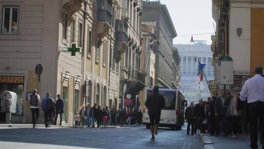 延时拍摄罗马繁忙的街道