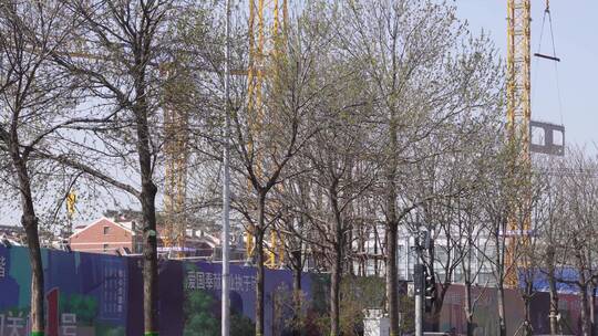 塔吊老吊吊车施工工地建筑视频素材模板下载