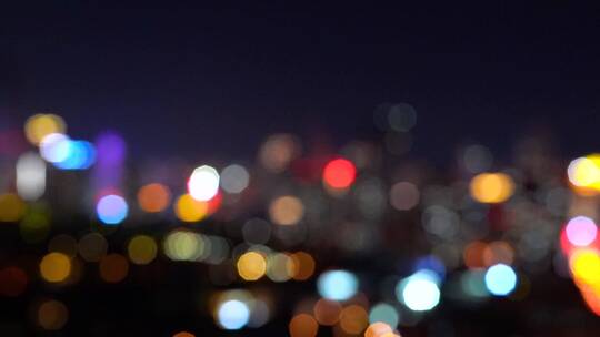 城市夜景霓虹光斑