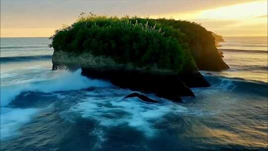 fpv大海海洋海浪海边沙滩唯美巨浪浪花翻