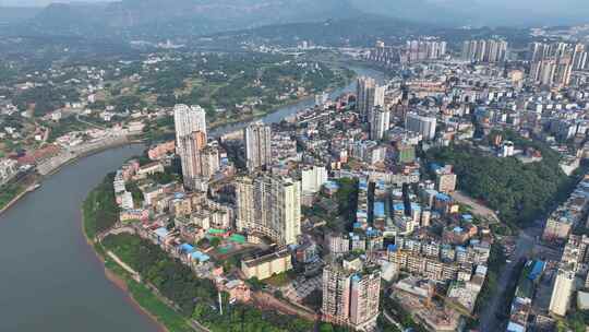 4K赤水市区空镜头航拍贵州赤水市赤水全景