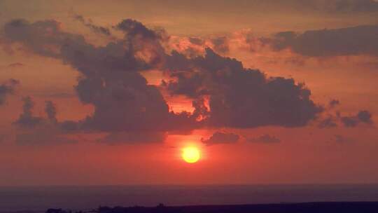 夕阳晚霞海上黄昏视频素材模板下载