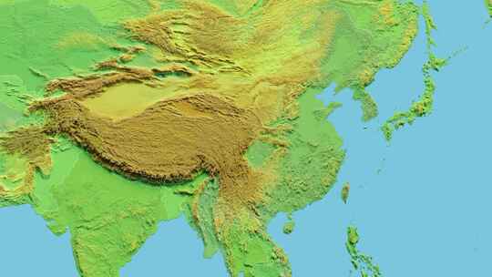 中国地图3D实体地图动画