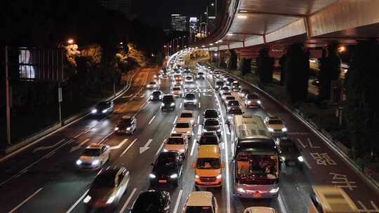 延安高架桥车水马龙道路畅通无阻井然有序