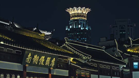 春节城隍庙九曲桥 航拍视频素材模板下载