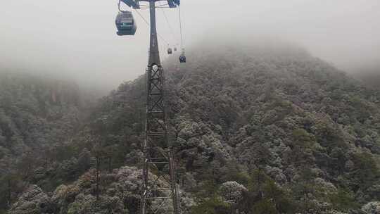 安徽黄山索道缆车雪山美景风景视频素材