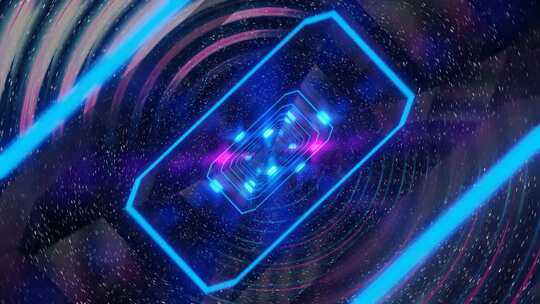 科技感蓝色光影隧道穿梭画面