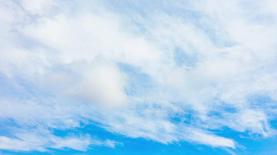 蓝天白云。蓬松蓬松的白云快速移动。积云云视频素材模板下载