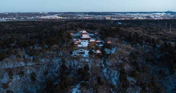 【高清6K】沈阳东陵雪景航拍