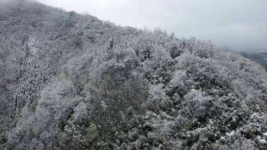 航拍重庆大巴山冬季雪山冰雪风光雪景