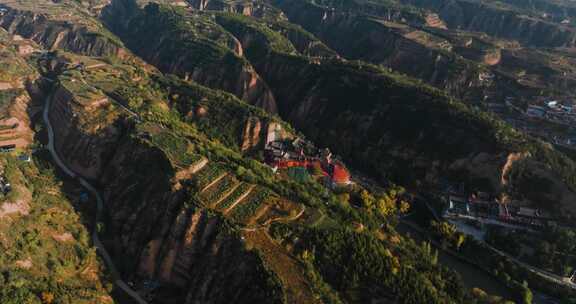 山西临汾小西天黑神话悟空取景地航拍