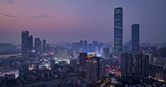 湖南长沙IFS城市夜景航拍