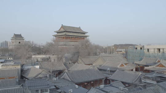 北京钟楼鼓楼中轴线四合院胡同传统民居