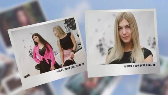 温馨动感简约相册写真家庭聚会展示片场AE模板