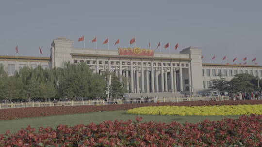 天安门红旗 大气北京 喜迎二十大视频素材模板下载