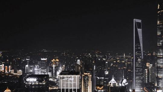 上海夜景延时航拍视频素材模板下载