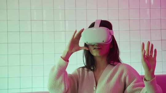 女人， Vr，虚拟现实，护目镜