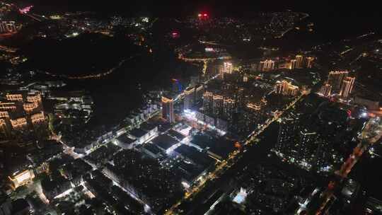 福州市马尾区正荣财富中心君竹路夜景航拍