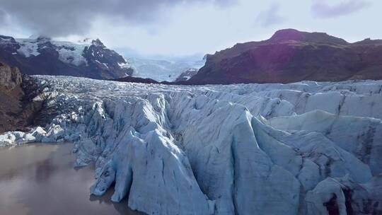 在冰岛冰川鸟瞰图视频素材模板下载