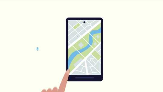 手指点击手机地图画面