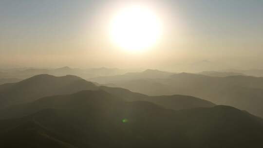 航拍山川山峦云海朝阳日出