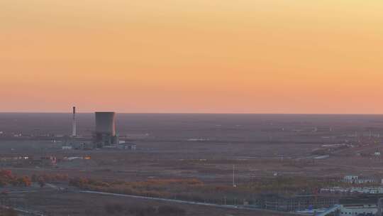 内蒙额济纳旗夕阳日落风光