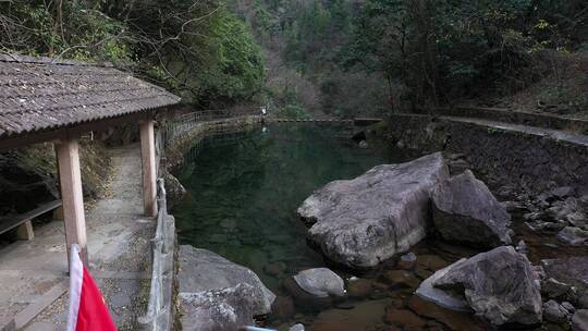 航拍浙江桐庐白云源景区