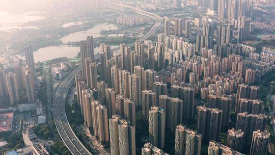 4k航拍武汉城市汉阳上空镜头