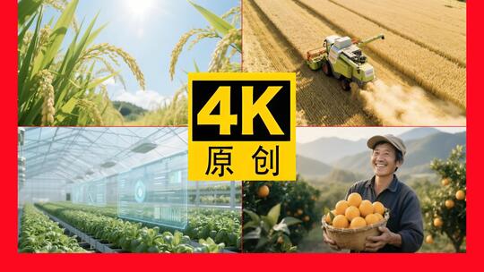 农业农村水稻小麦粮食丰收智慧农业乡村振兴高清在线视频素材下载