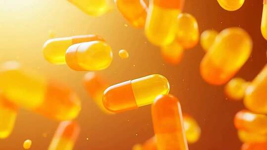 悬浮的胶囊药物素材