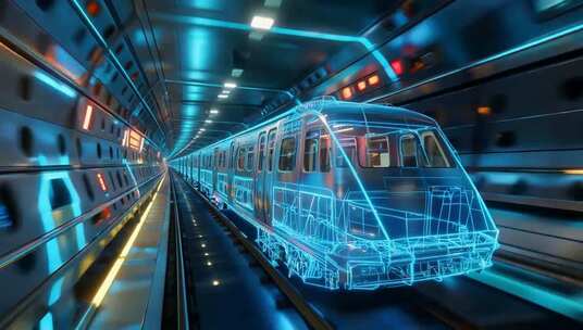 科技感地铁隧道穿梭素材