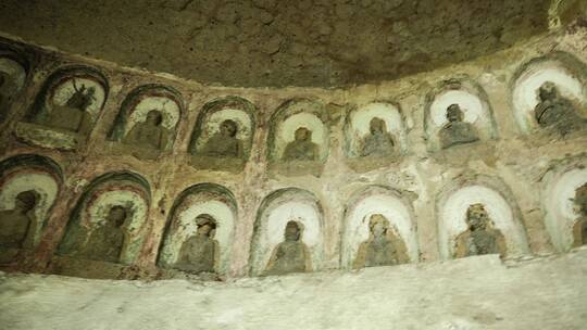 浙江绍兴新昌大佛寺内各种佛殿视频素材模板下载