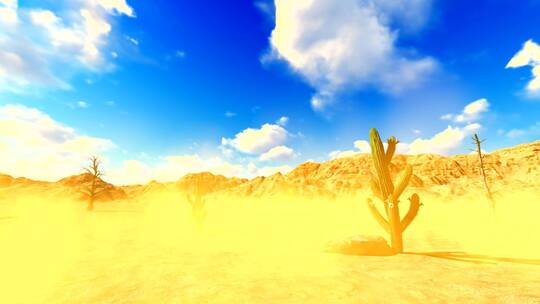沙漠戈壁荒漠沙尘暴-白天