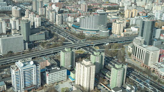 车流街道马路十字路口交通车量