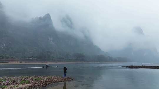 烟雨漓江航拍