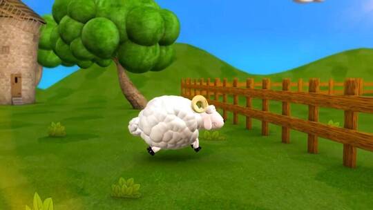 有趣卡通草地上的快乐羊标志开场AE模板