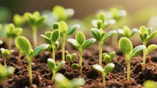土壤中幼苗生长实拍素材