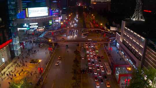 合集_西安小寨夜景4K航拍