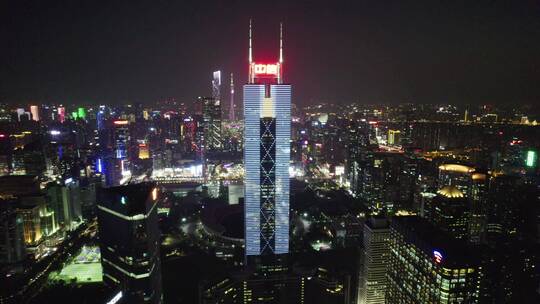 广州中信广场天河城市夜景视频素材模板下载