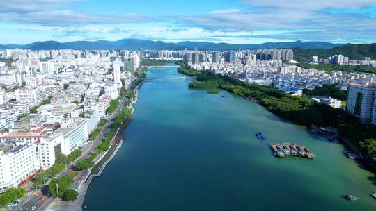 三亚河城市风景风貌